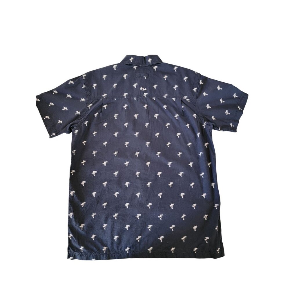 VTG Honolua Mens Navy Palm Tree Print Short Sleeve Button-Up Shirt S 100% Cotton - Picture 2 of 6